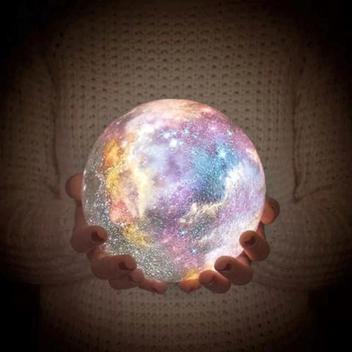 3D Galaxy Moon Lamp With Rechargeable LED Night Light - Image 4