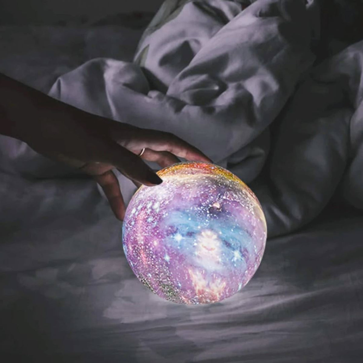 3D Galaxy Moon Lamp With Rechargeable LED Night Light - Image 5