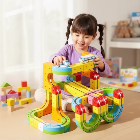 3D Train Building Set For Kids Stem Toy With Modular Tracks And Bridges - Image 5