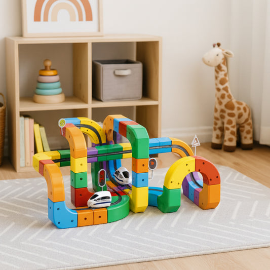 3D Train Building Set For Kids Stem Toy With Modular Tracks And Bridges - Image 3