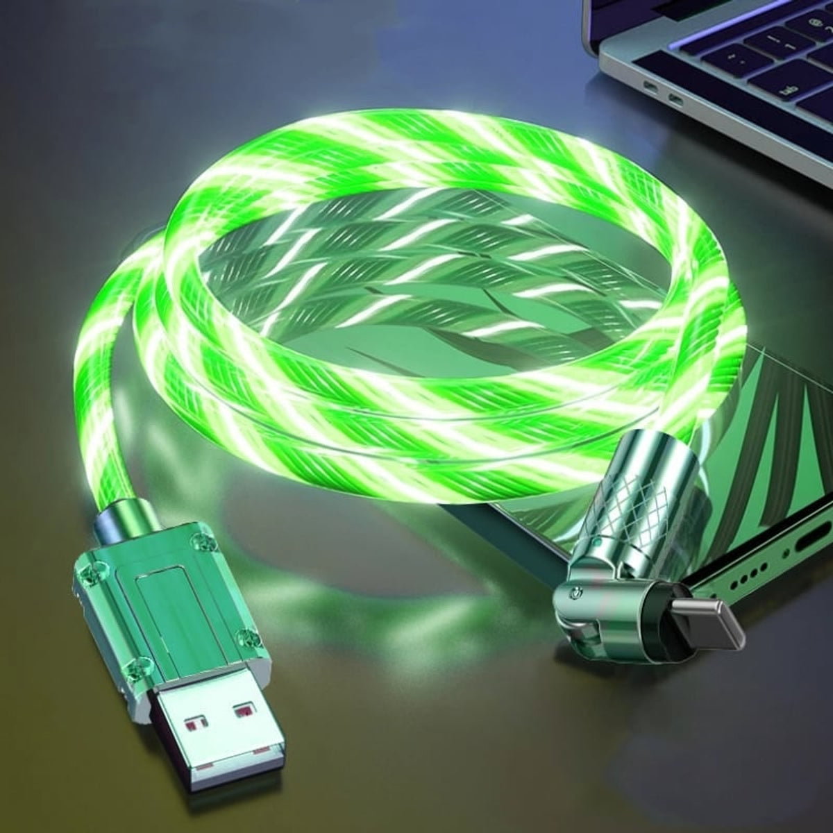 540° Rotating Fast Charging Cable With Vibrant Effects - Image 8