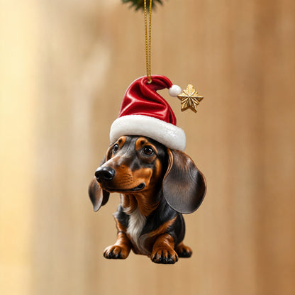 Acrylic Christmas Dachshund Ornament Set - Image 4