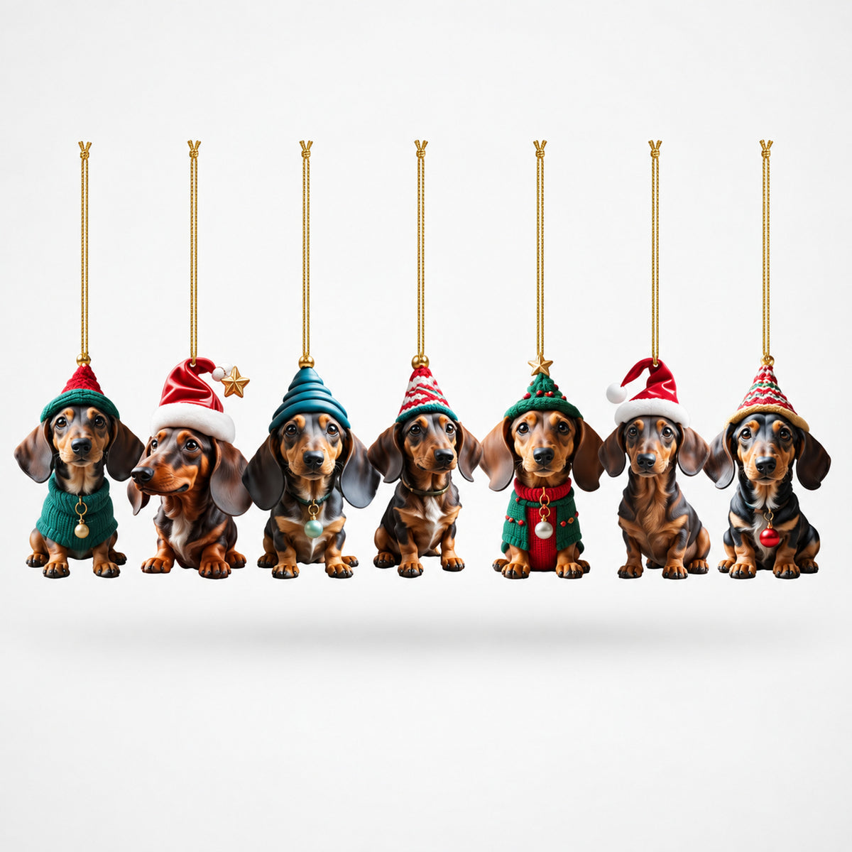Acrylic Christmas Dachshund Ornament Set - Image 8
