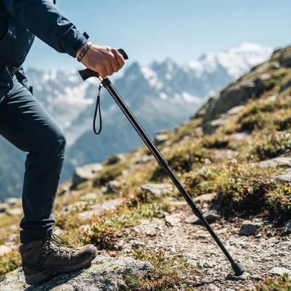 Adjustable Folding Walking Cane In Lightweight Aluminium For Hiking And Travel - Image 2