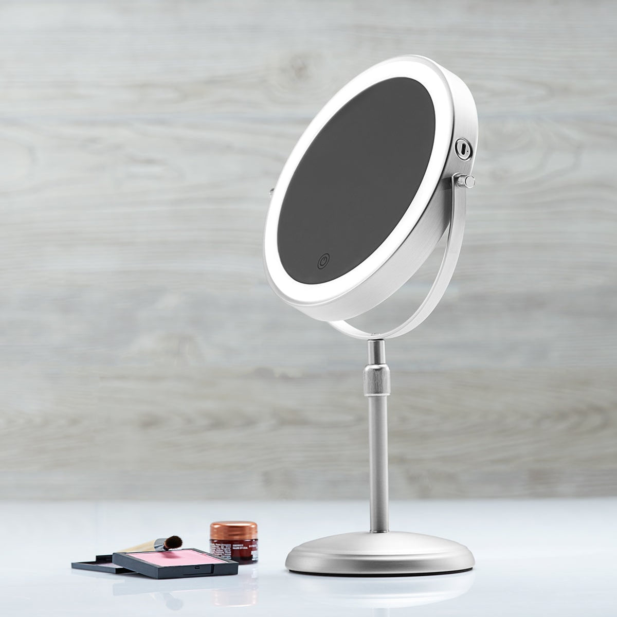 Adjustable Vanity Mirror With LED Lighting And 10X Magnification - Image 1