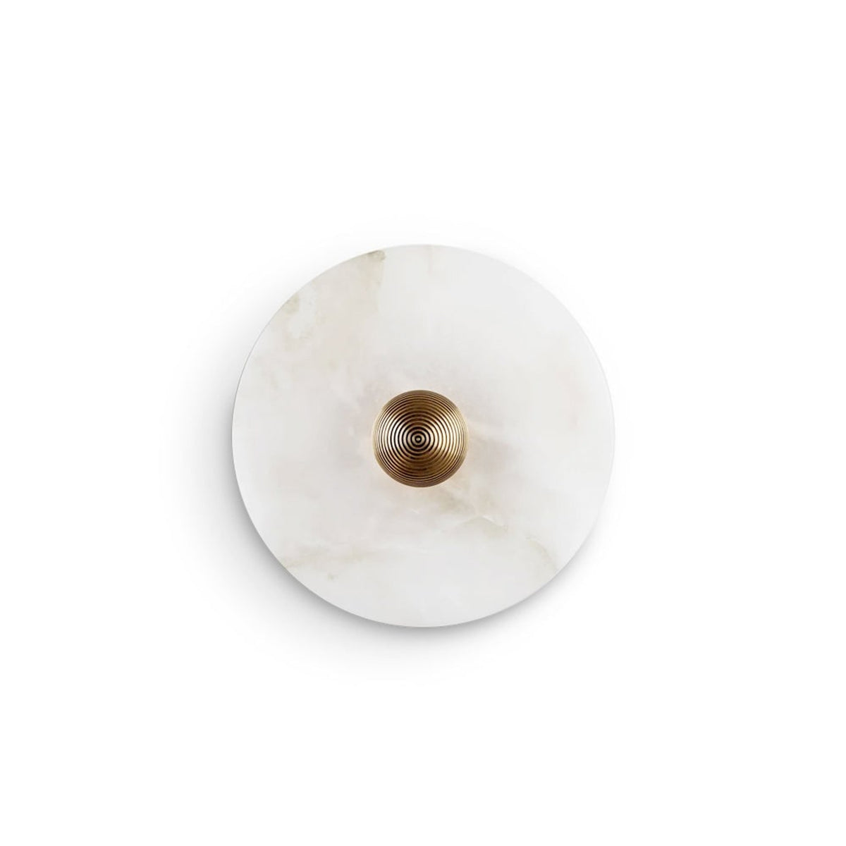 Alabaster Round Wall Lamp With Brass Mount - Image 1