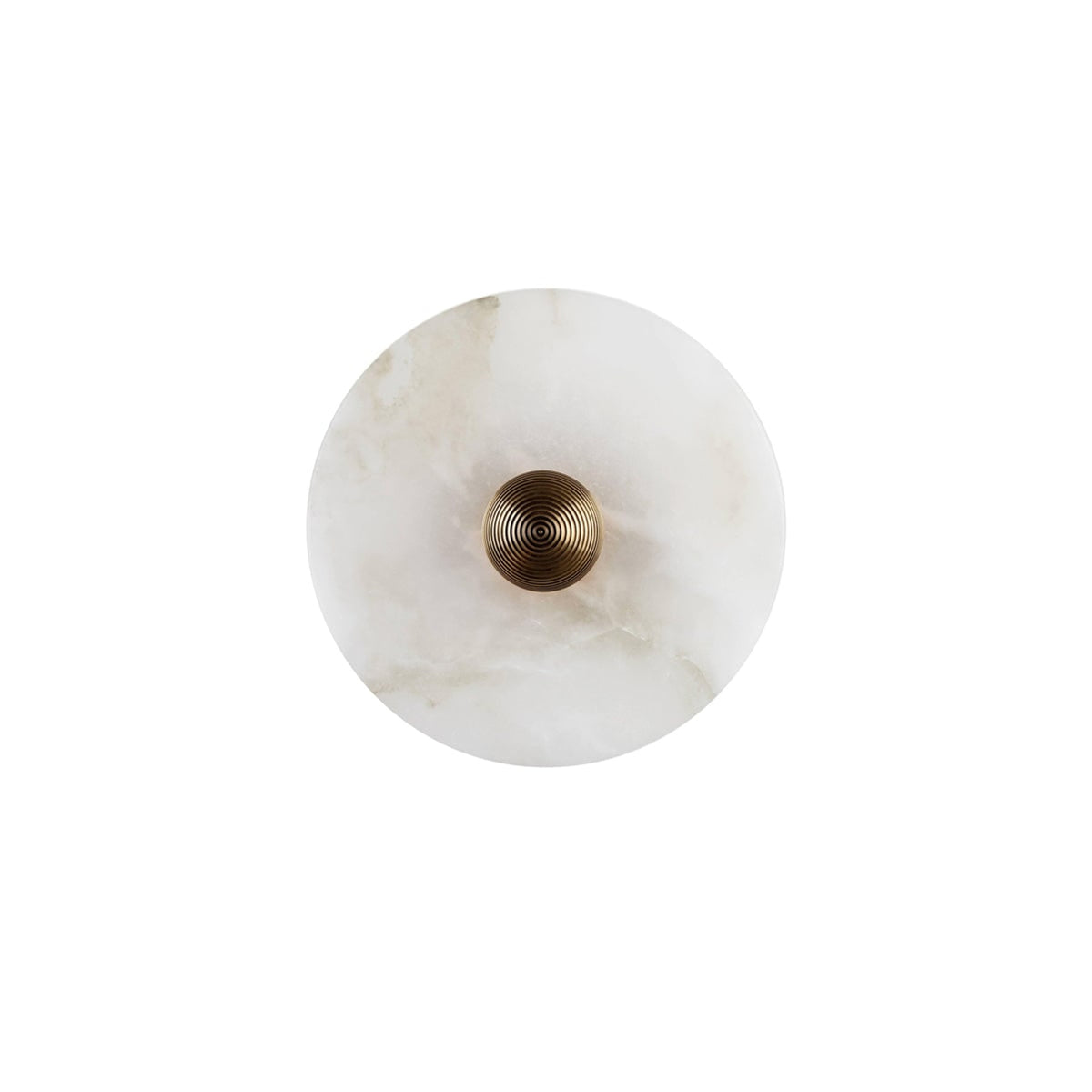 Alabaster Round Wall Lamp With Brass Mount - Image 5