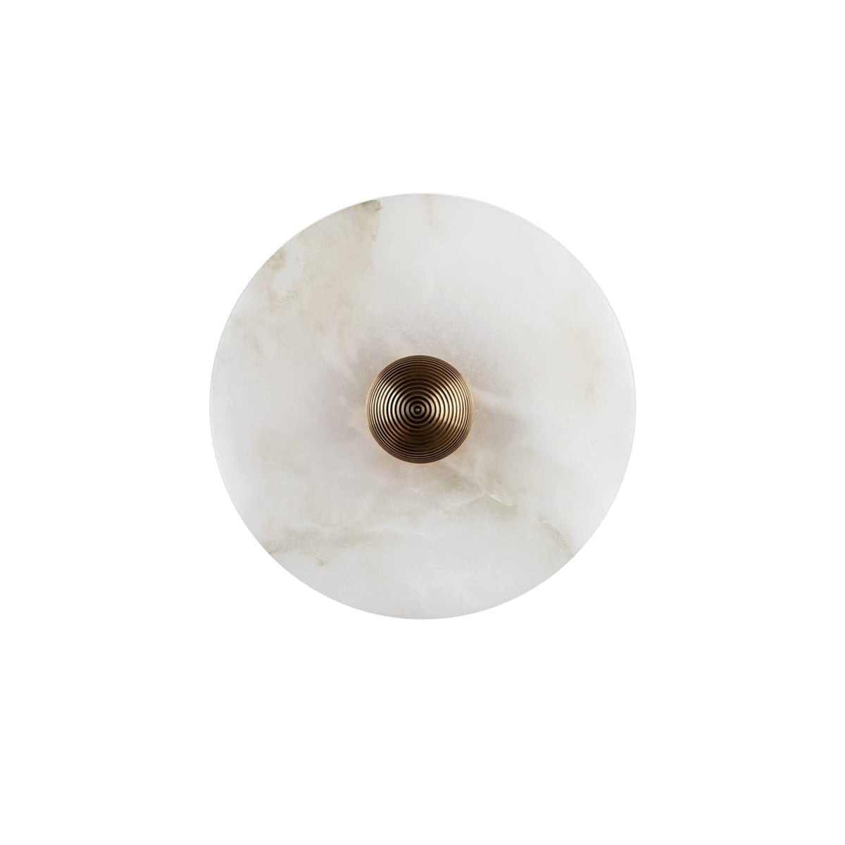 Alabaster Round Wall Lamp With Brass Mount - Image 6