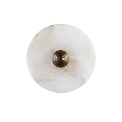Alabaster Round Wall Lamp With Brass Mount - Image 7