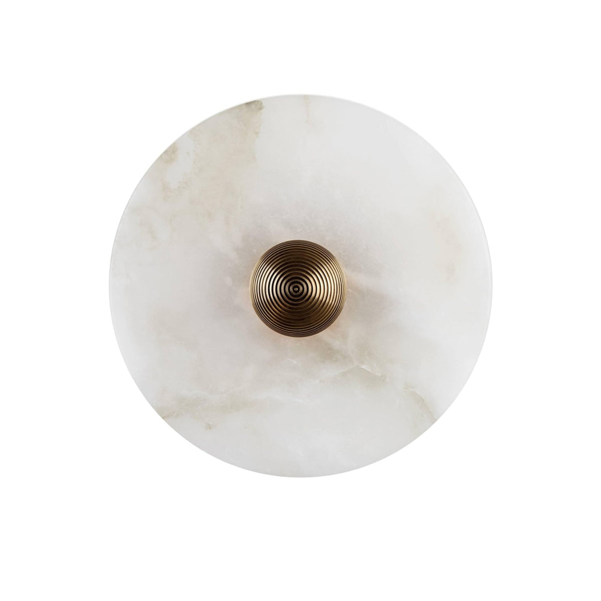 Alabaster Round Wall Lamp With Brass Mount - Image 8