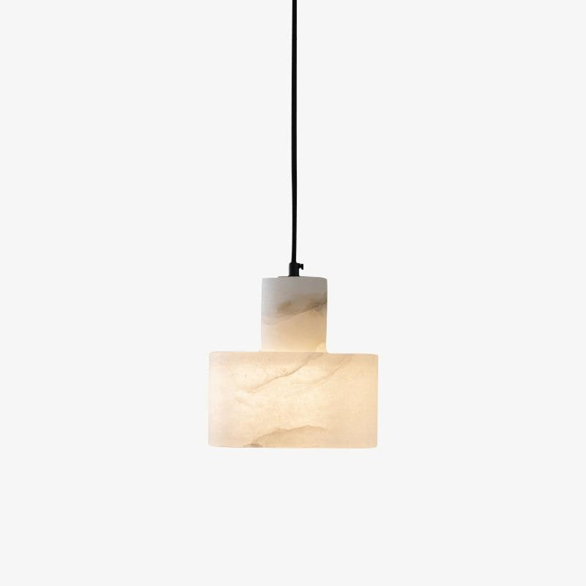 Alabaster Stacked Cylindrical Pendant Light - Image 1