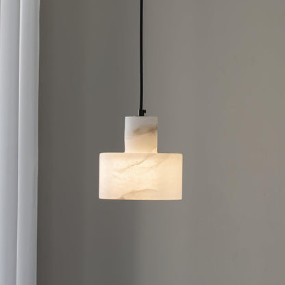 Alabaster Stacked Cylindrical Pendant Light - Image 4