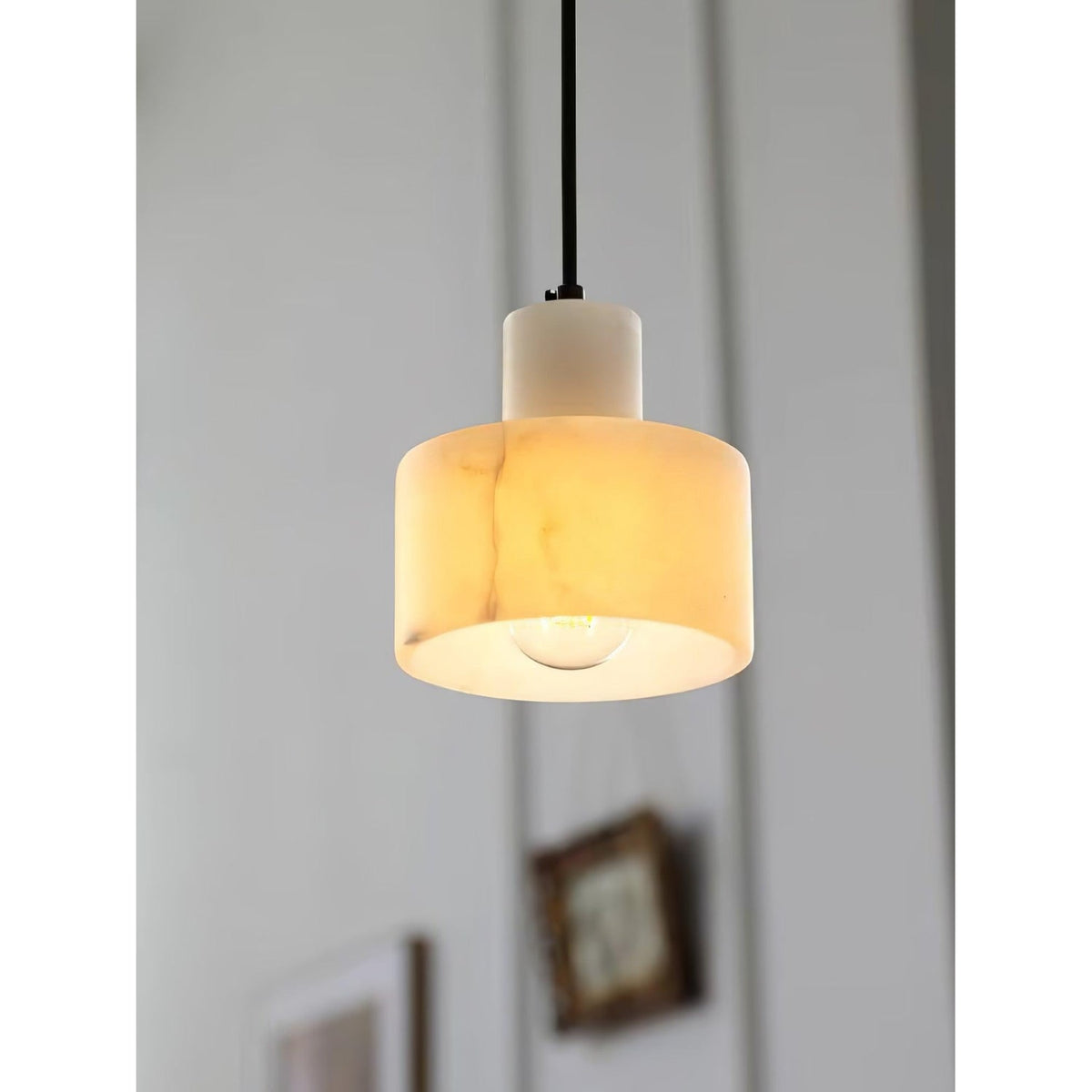 Alabaster Stacked Cylindrical Pendant Light - Image 6