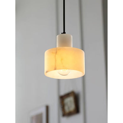 Alabaster Stacked Cylindrical Pendant Light - Image 6