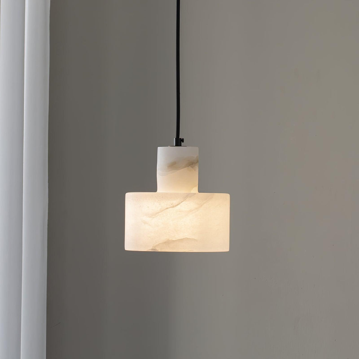 Alabaster Stacked Cylindrical Pendant Light - Image 8