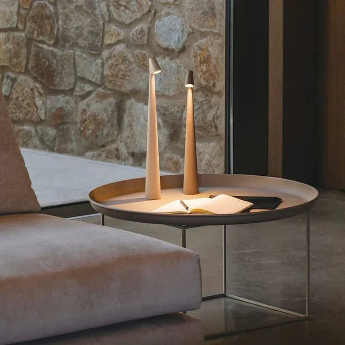 Aluminium Tall Cone Minimalist LED Table Lamp - Image 1