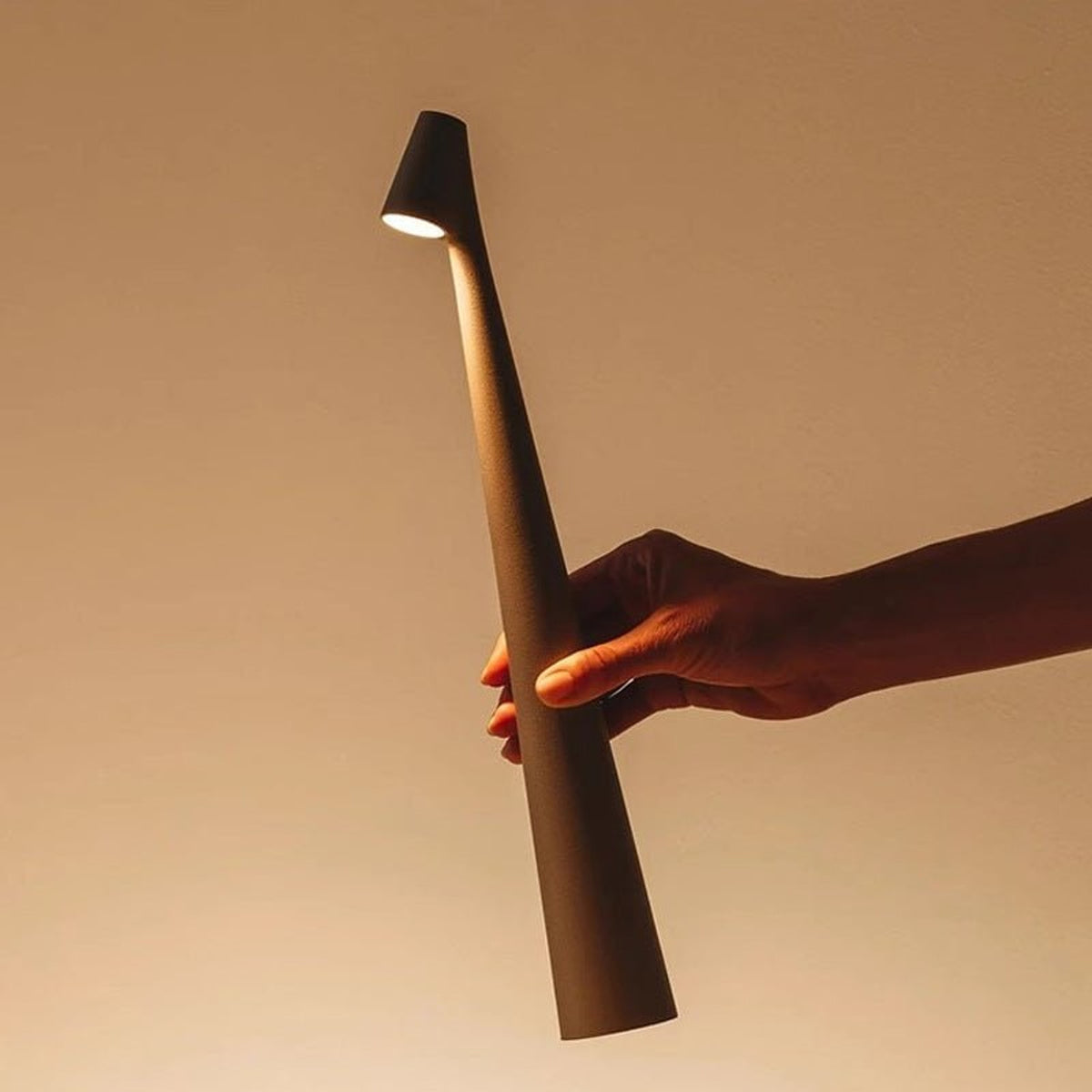 Aluminium Tall Cone Minimalist LED Table Lamp - Image 5