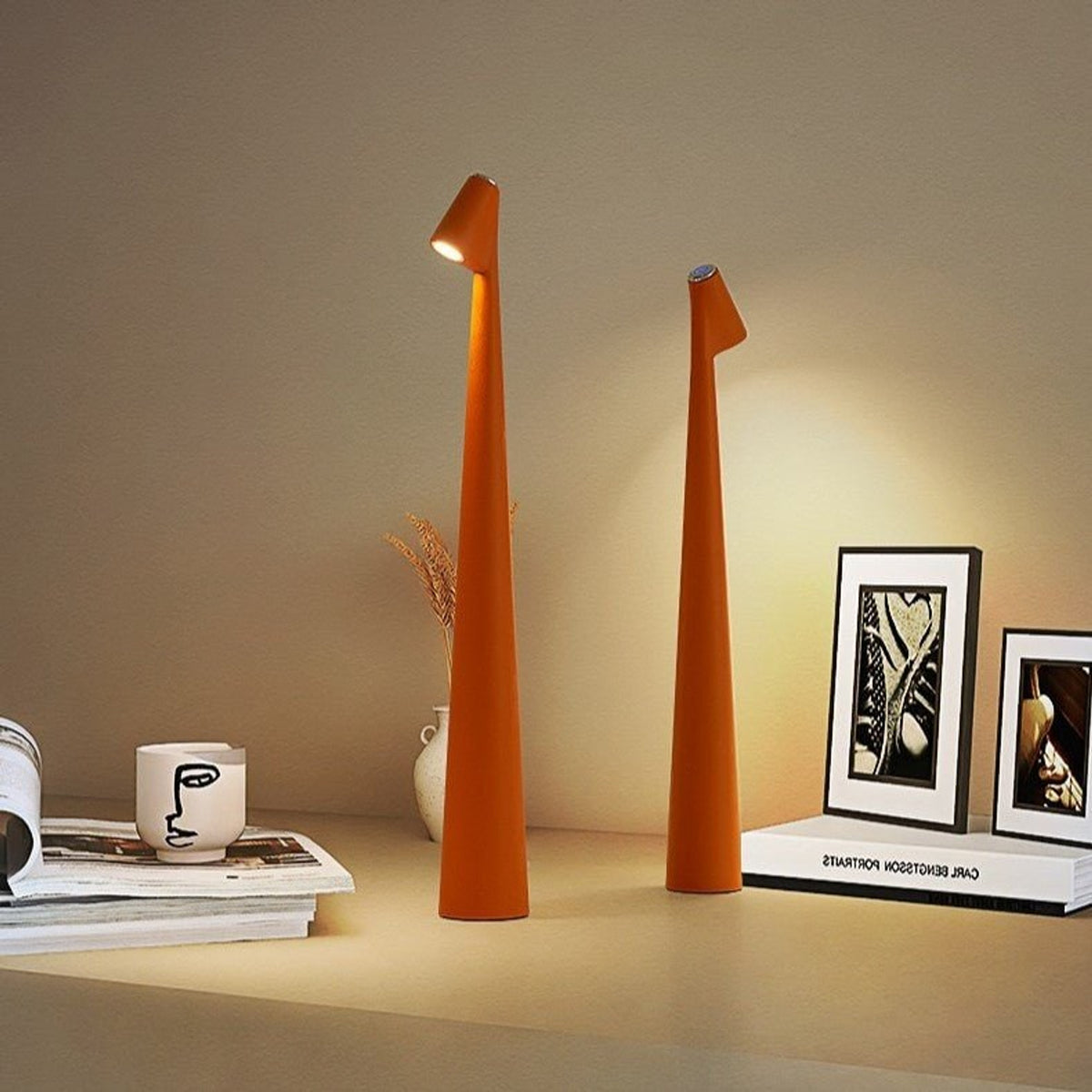 Aluminium Tall Cone Minimalist LED Table Lamp - Image 6