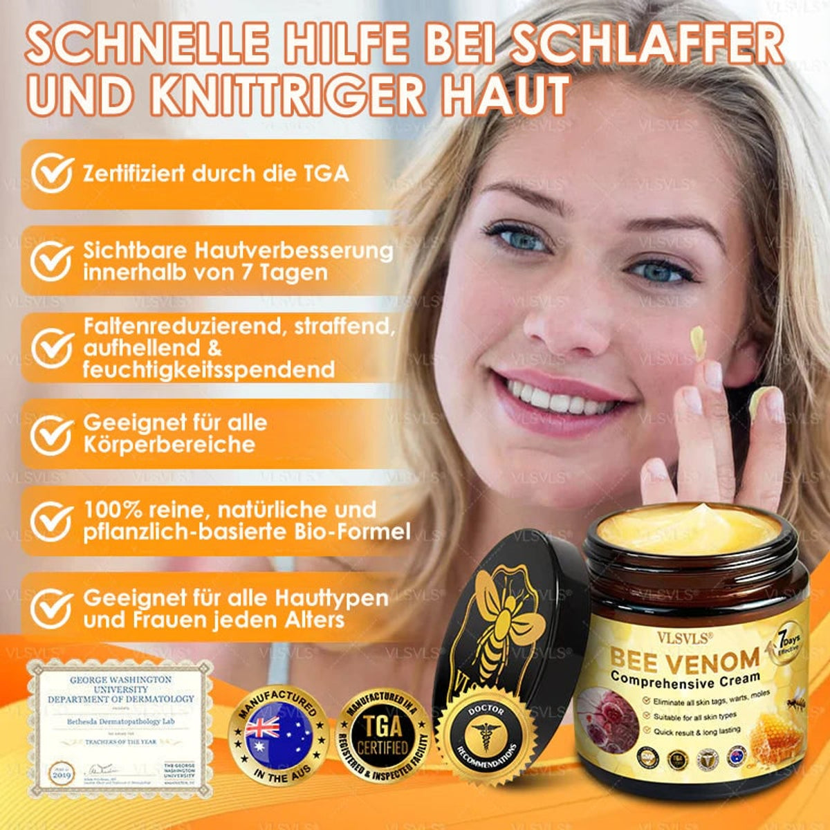 Anti Aging Cream With Bee Peptide Complex For Skin Firming And Renewal - Image 3