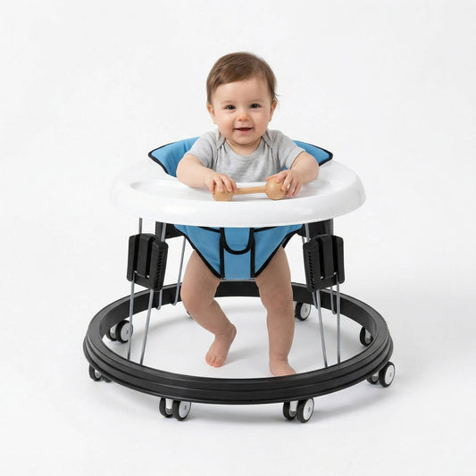 Anti Rollover Baby Walker With Silent Rubber Wheels And Adjustable Height - Image 1