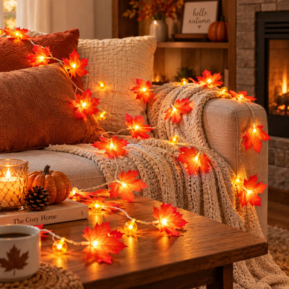 Autumn Leaves Halloween String Lights - Image 2