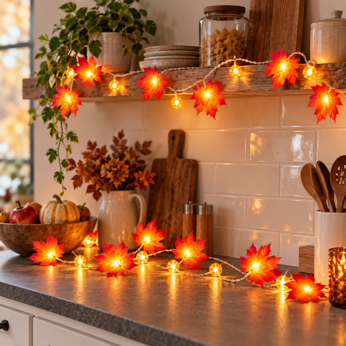 Autumn Leaves Halloween String Lights - Image 3