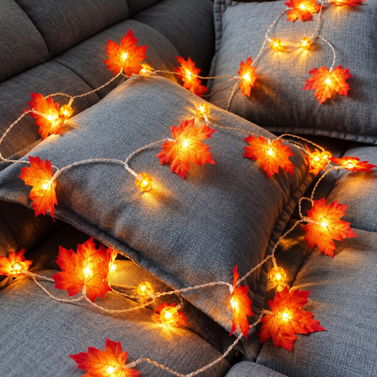 Autumn Leaves Halloween String Lights - Image 4