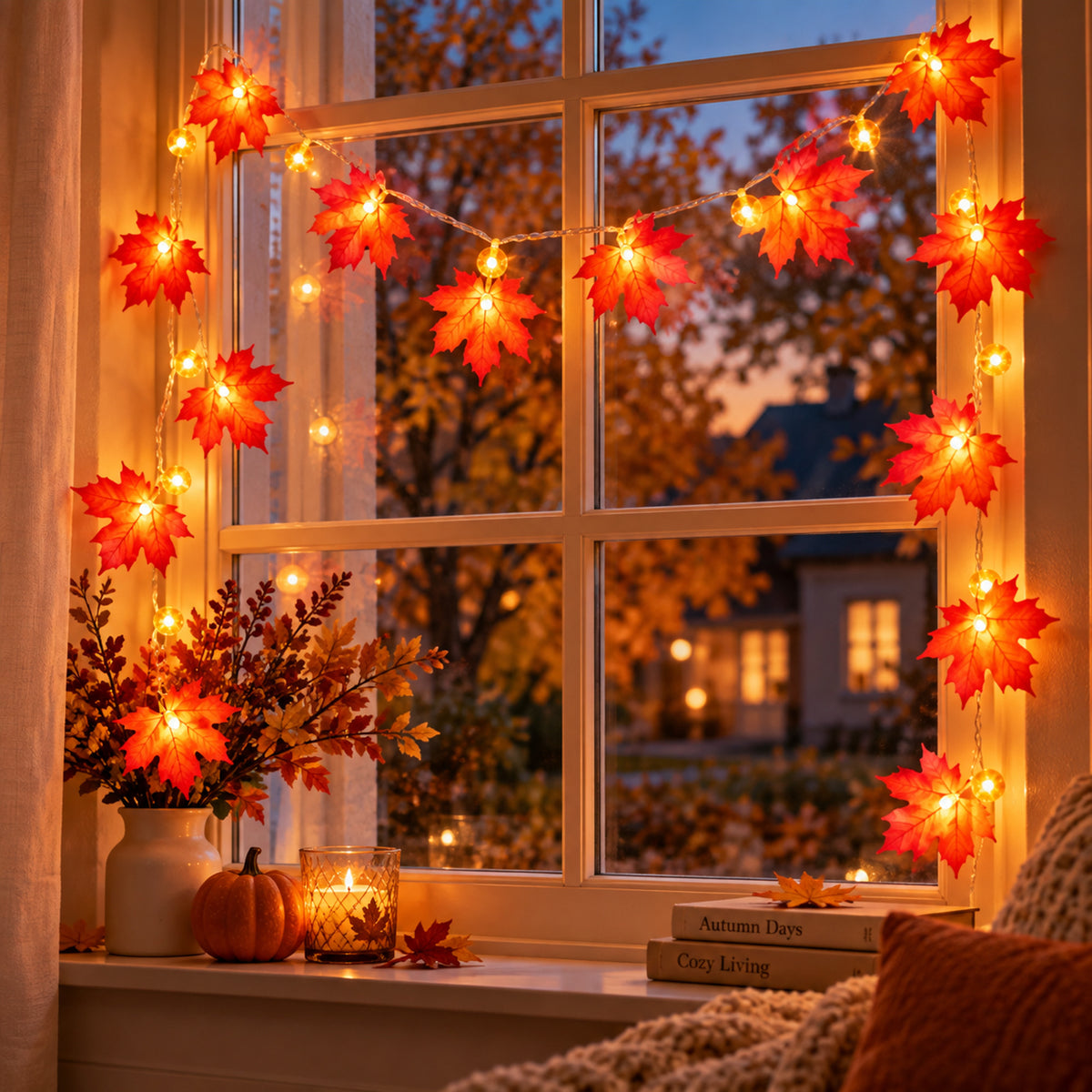 Autumn Leaves Halloween String Lights - Image 5