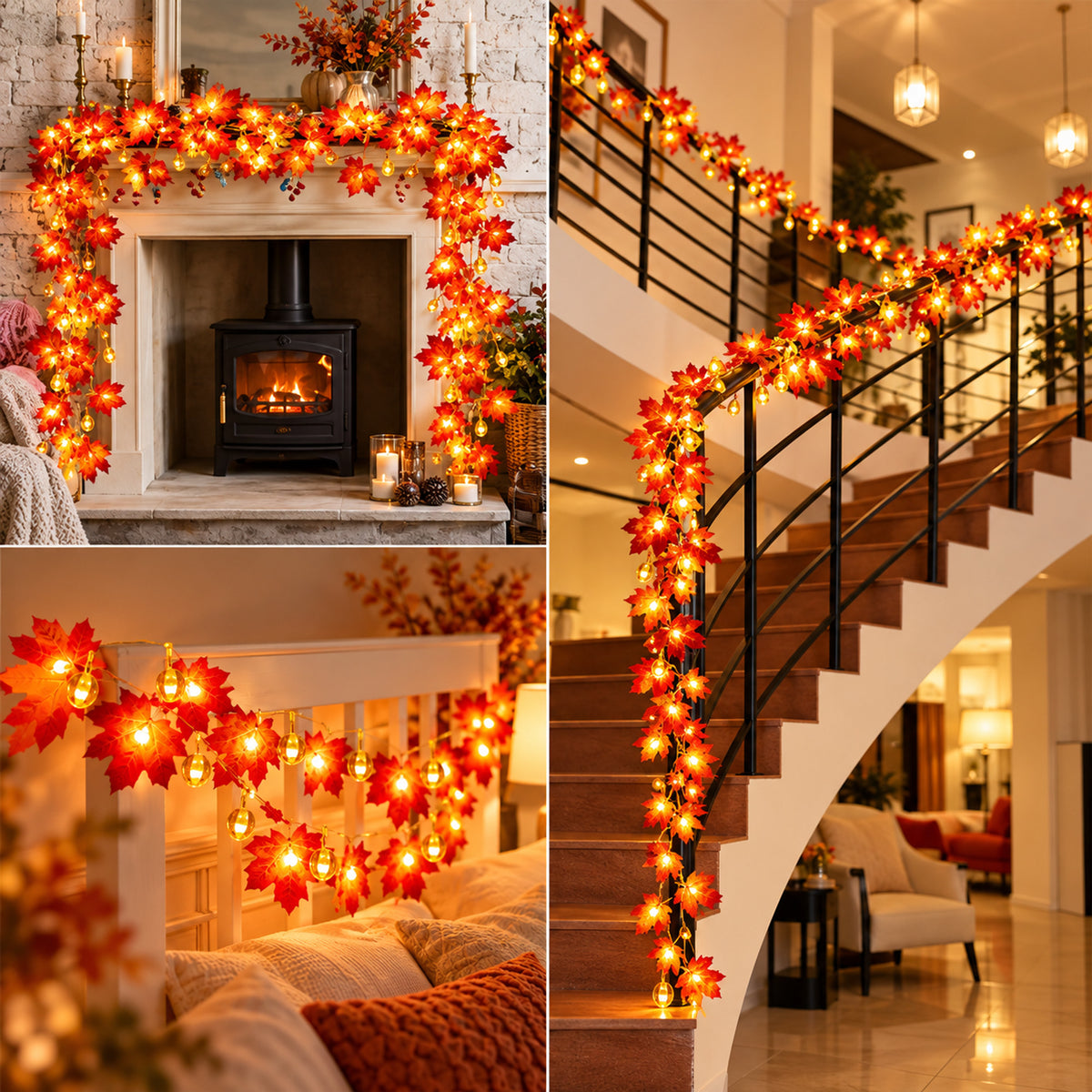 Autumn Leaves Halloween String Lights - Image 6