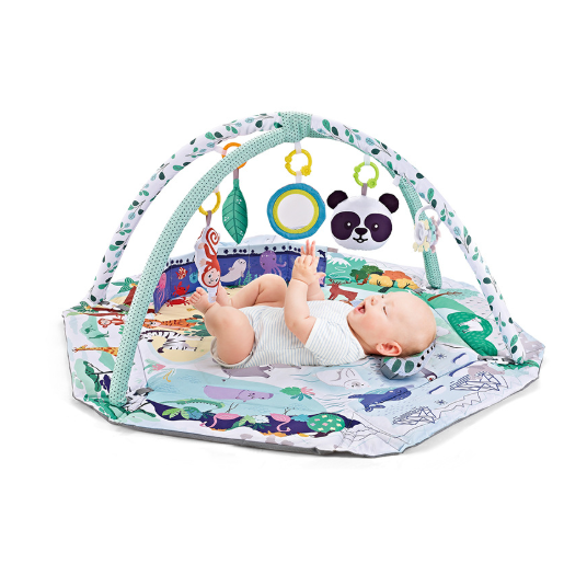 Baby Play Mat With 6 Detachable Sensory Toys 8-in-1 Activity Gym For Sensory Development - Image 1