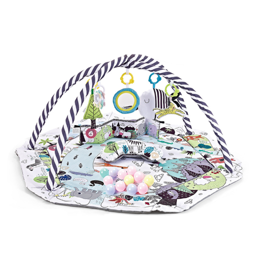 Baby Play Mat With 6 Detachable Sensory Toys 8-in-1 Activity Gym For Sensory Development - Image 2