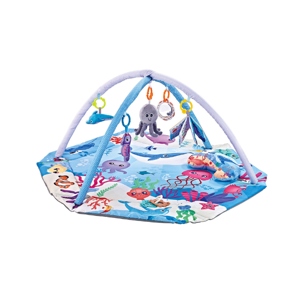 Baby Play Mat With 6 Detachable Sensory Toys 8-in-1 Activity Gym For Sensory Development - Image 3