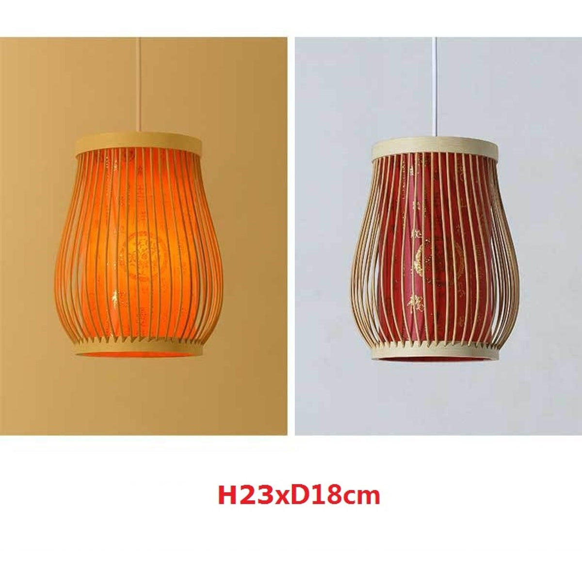 Bamboo Pendant Light Handwoven Wooden Hanging Ceiling Lamp - Image 2
