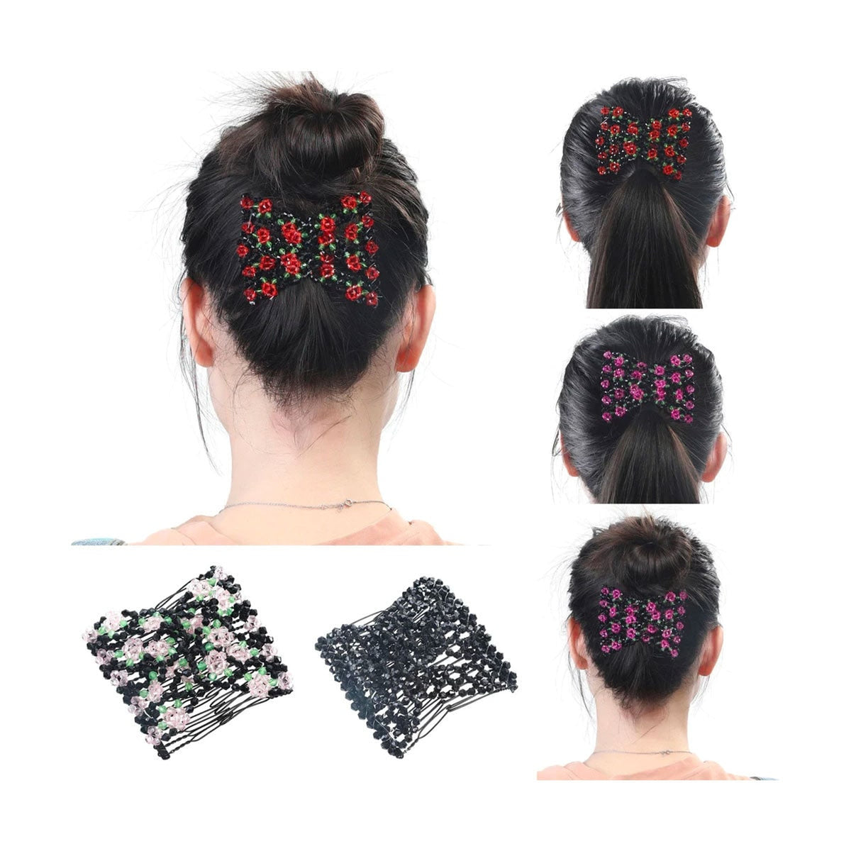 Beaded Hair Comb Handmade Stretchable Hair Accessory - Image 1