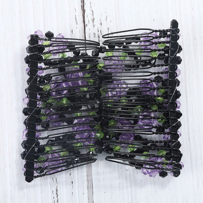 Beaded Hair Comb Handmade Stretchable Hair Accessory - Image 3