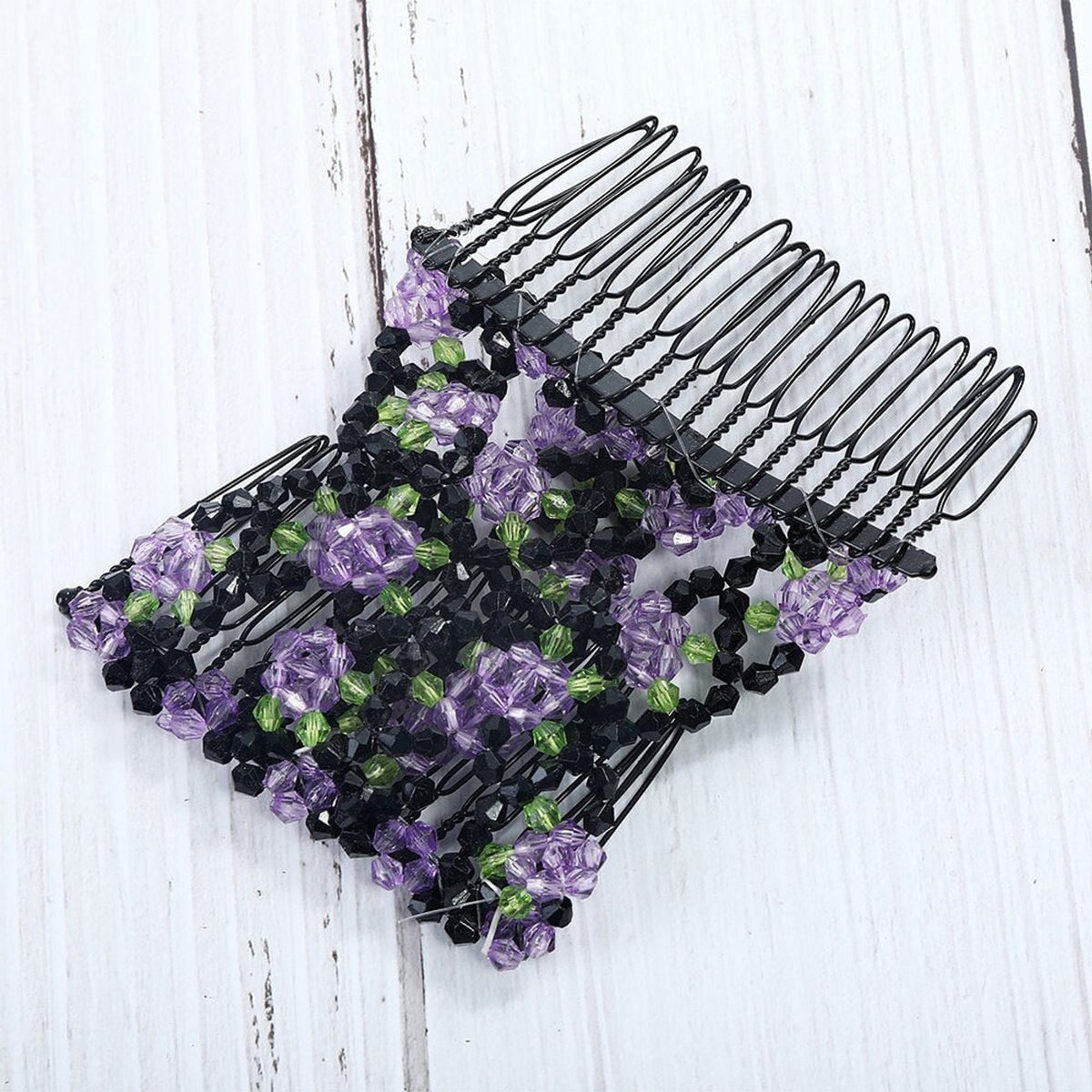 Beaded Hair Comb Handmade Stretchable Hair Accessory - Image 4