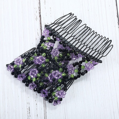 Beaded Hair Comb Handmade Stretchable Hair Accessory - Image 4