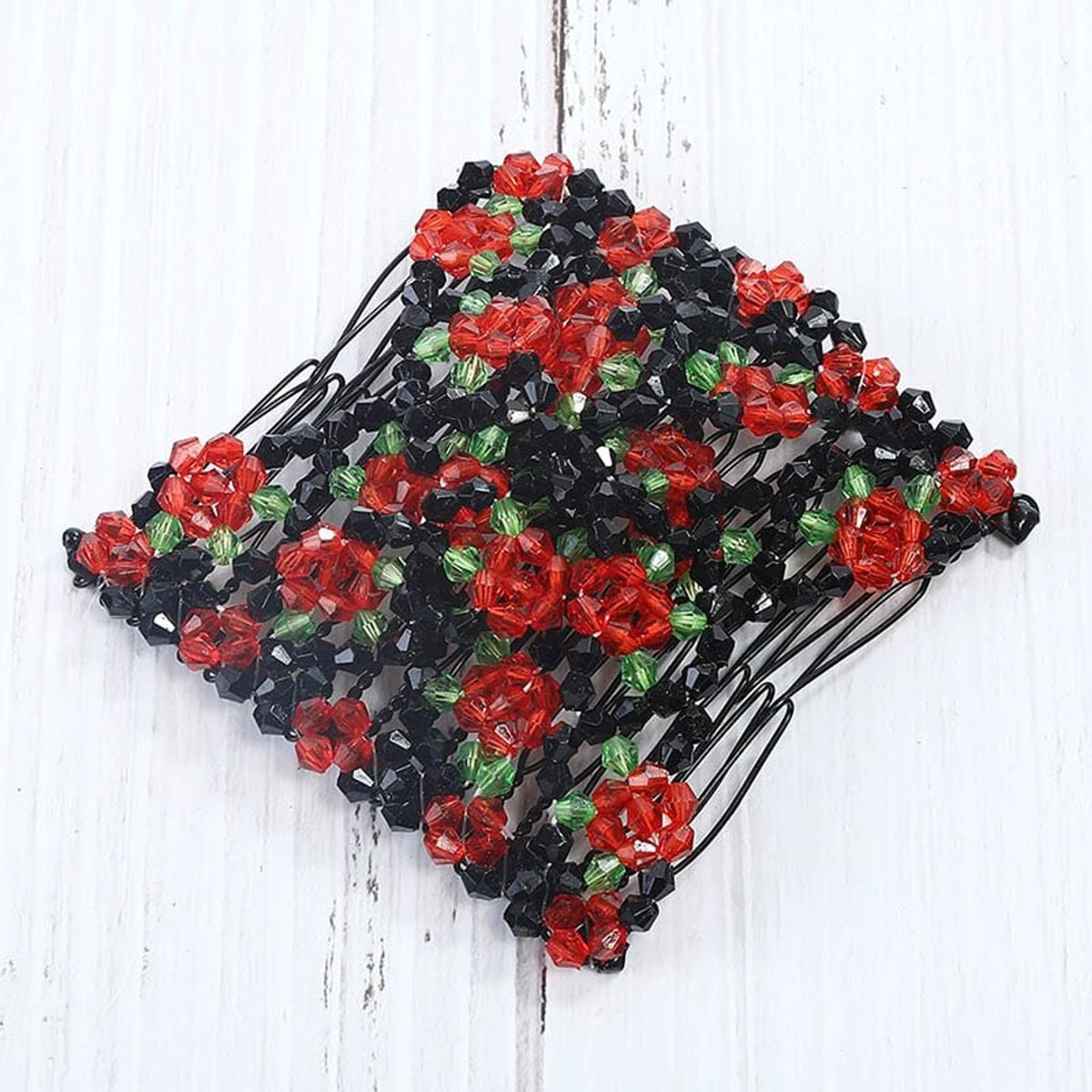 Beaded Hair Comb Handmade Stretchable Hair Accessory - Image 5