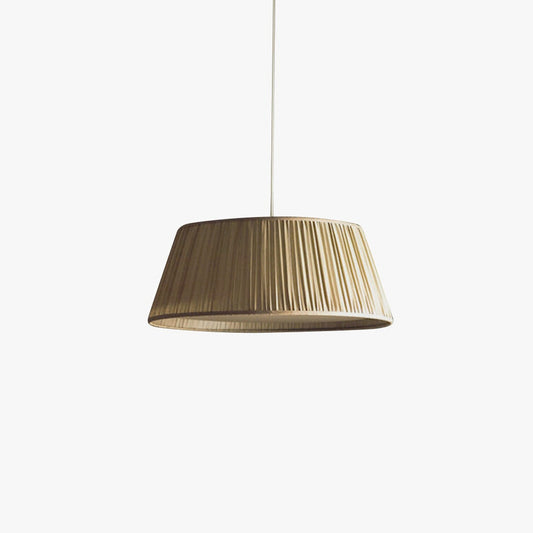 Beige Pleated Fabric Pendant Light With Adjustable Cord - Image 1