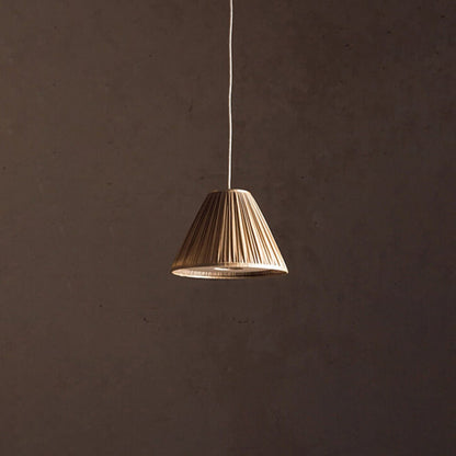 Beige Pleated Fabric Pendant Light With Adjustable Cord - Image 8