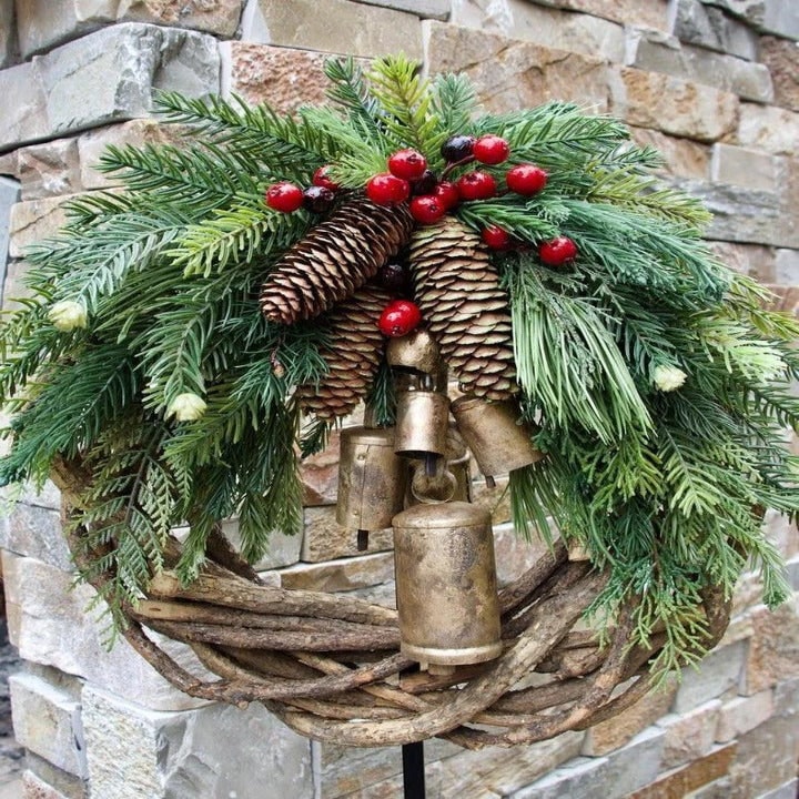 Boho Holiday Door Farmhouse Christmas Wreath - Image 5