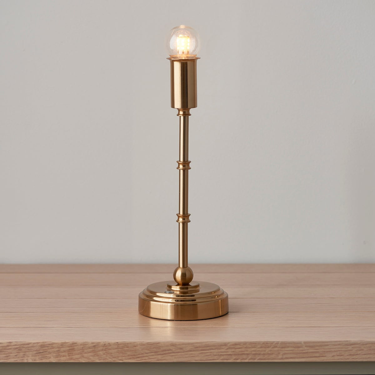 Brushed Aged Brass Table Lamp Base Rechargeable With Touch Dimming - Image 2