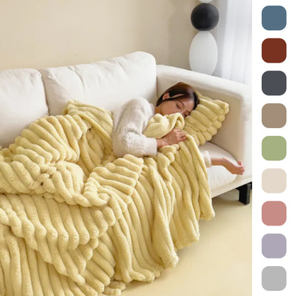 Bubble Faux Rabbit Fur Velvet Blanket With Thick Soft Warmth - Image 1