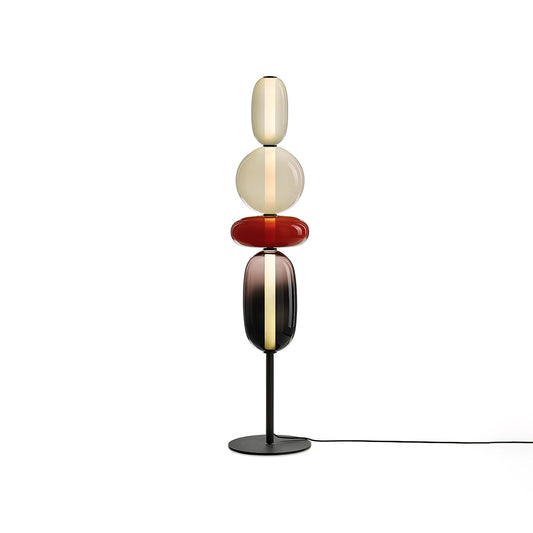 Candied Glass Floor Lamp With Strung Cluster Design - Image 1