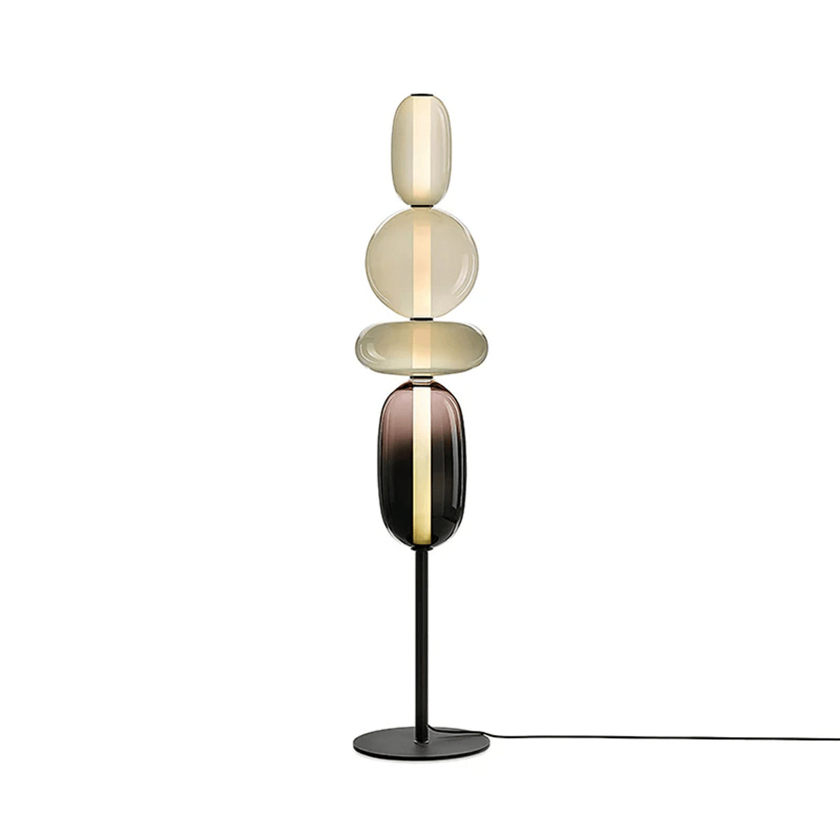 Candied Glass Floor Lamp With Strung Cluster Design - Image 2