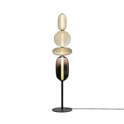 Candied Glass Floor Lamp With Strung Cluster Design - Image 2