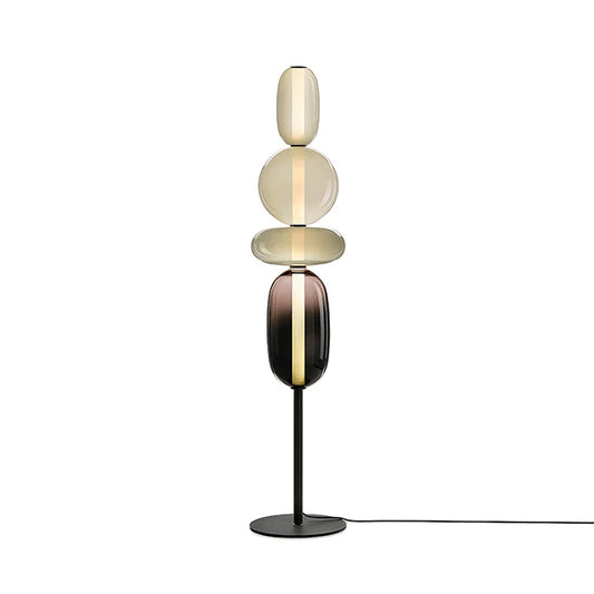Candied Glass Floor Lamp With Strung Cluster Design - Image 2