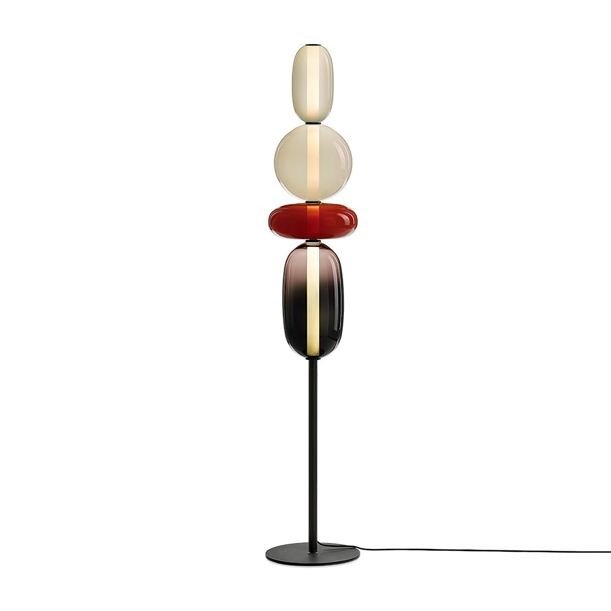 Candied Glass Floor Lamp With Strung Cluster Design - Image 3