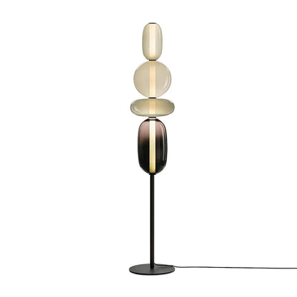 Candied Glass Floor Lamp With Strung Cluster Design - Image 4