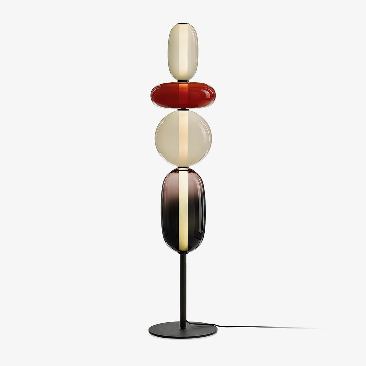 Candied Glass Floor Lamp With Strung Cluster Design - Image 5